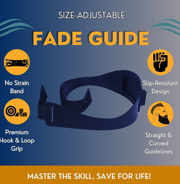 Self Haircut Kit for Men | 2Pcs SelfCut Guide for Men: Neckline Shaving Template & Fade Guide | Adjustable Size Hair Fade Tool & Stable Neck Line Up Tool | Hair Cut for Kids & Seniors